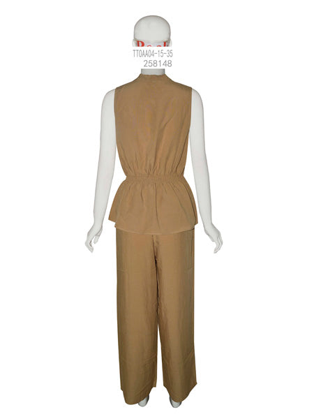 Sleeveless Wrap Top & Pants Set