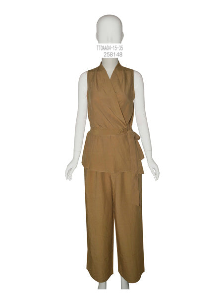 Sleeveless Wrap Top & Pants Set