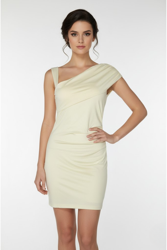 One-Shoulder Draped Bodycon Dress