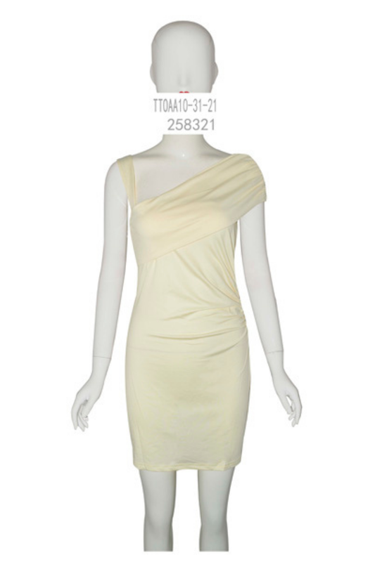One-Shoulder Draped Bodycon Dress
