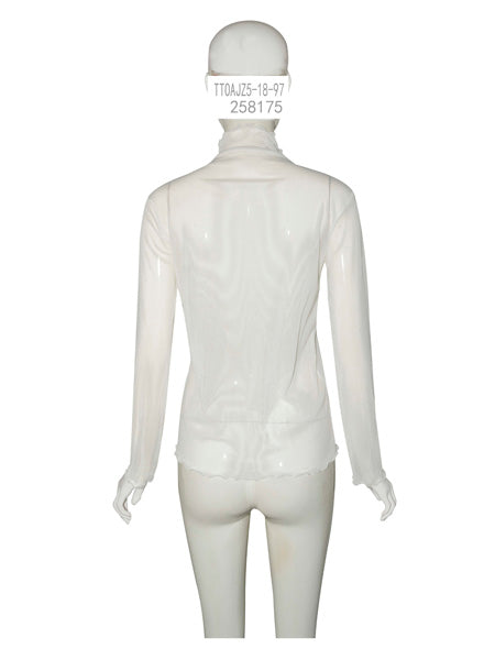 Sheer Mock Neck Top