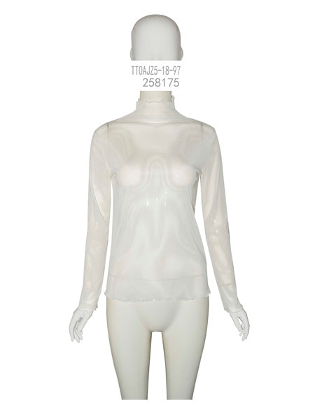 Sheer Mock Neck Top