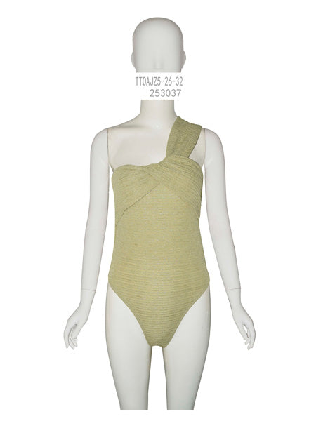 One-Shoulder Textured Bodysuit