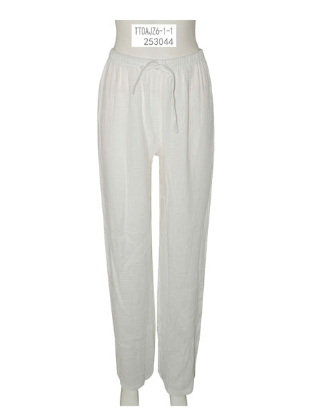 White Cotton Relaxed Pants