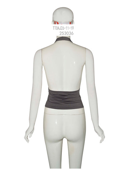 Charcoal Plunge Halter Top