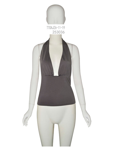 Charcoal Plunge Halter Top