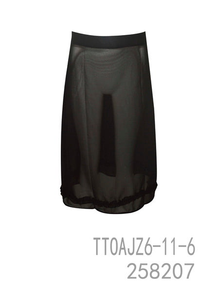 Sheer Black Midi Skirt