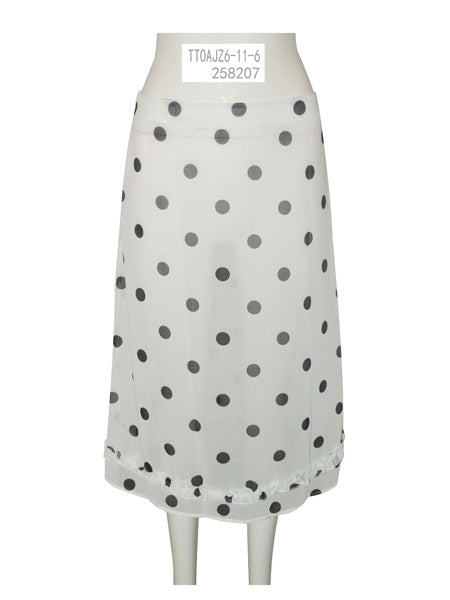 Polka Dot Sheer Midi Skirt