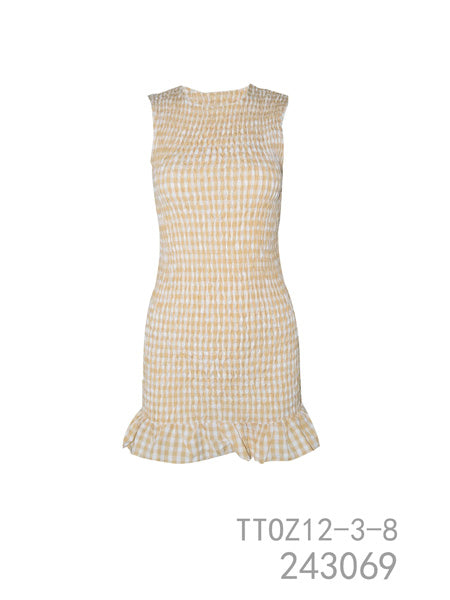 Gingham Sleeveless Mini Dress