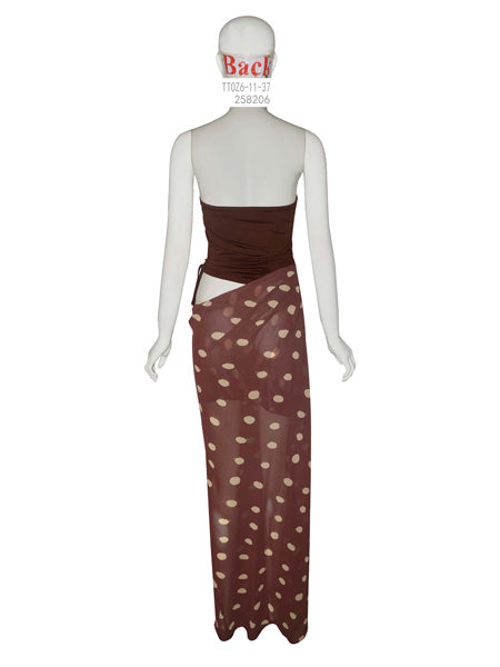 Polka Dot Maxi Skirt and tube top