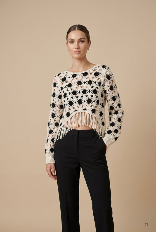 Fringe Crochet Long Sleeves