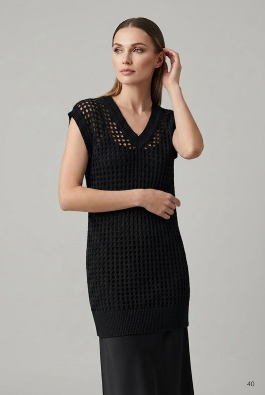 Black Crochet Top