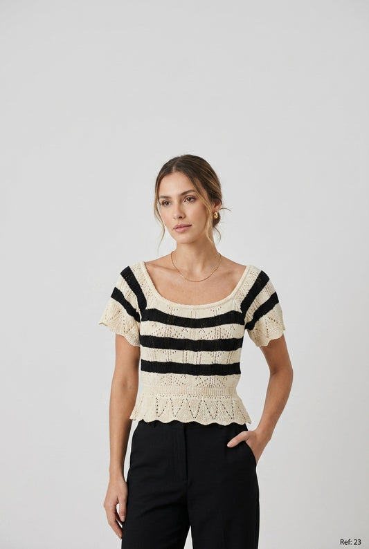 Crochet Short Sleeves Top