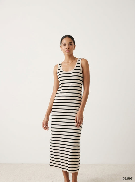 Stripes Casual Midi Dress