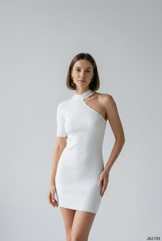 Asymmetrical White Dress